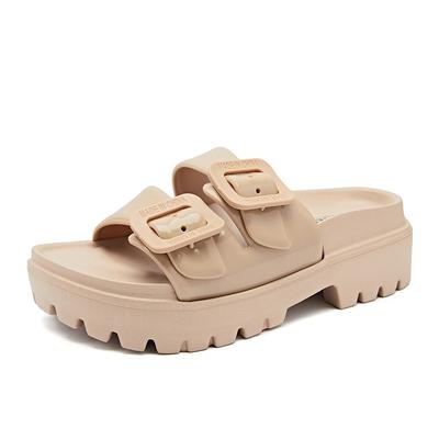 Женская модная обувь, платформа, увеличивающая рост, нескользящие тапочки, женские модные тапочки с одной пряжкой, крутые тапочки, универсальный тренд