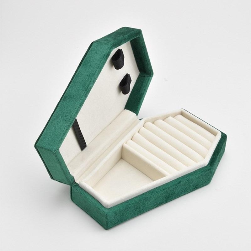 Coffin Shape Jewelry Display Box Portable Jewelry Organizer Box Necklace Earring Display Case Rings Holder Trinket Box