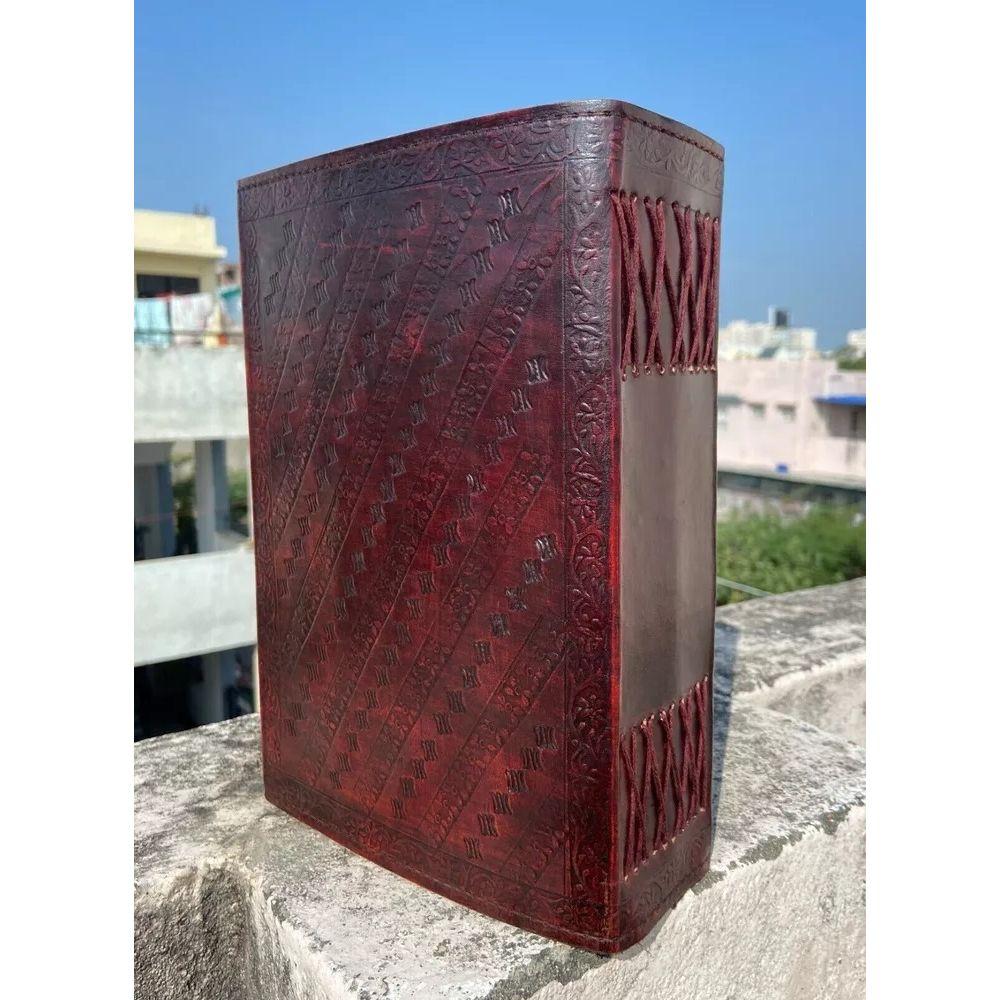 Дневник в подарок, 10х7 дюймов, очень большой, коричневый кожаный журнал с семью камнями, 620 страниц