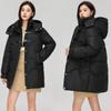 Женская осенне-зимняя куртка средней длины с капюшоном, свободная повседневная утолщенная ветрозащитная теплая куртка