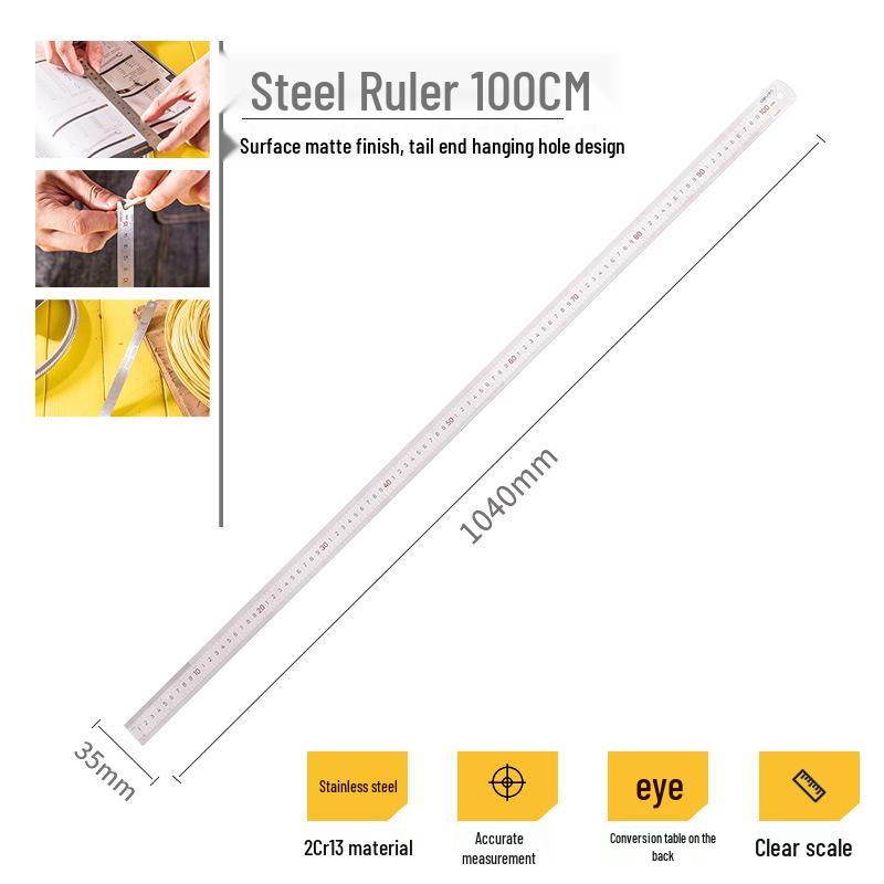 Линейка из нержавеющей стали, 15/20/30/50см - Прецизионный офисный инструмент