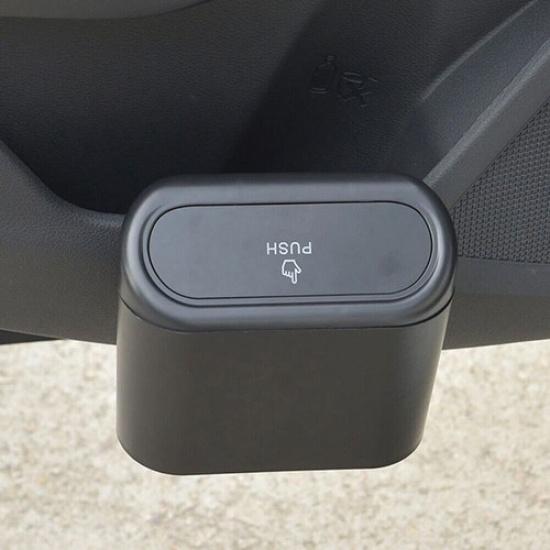 Universal Car Trash Garbage Bin Push Bag Organizer Storage Box Auto Accessories