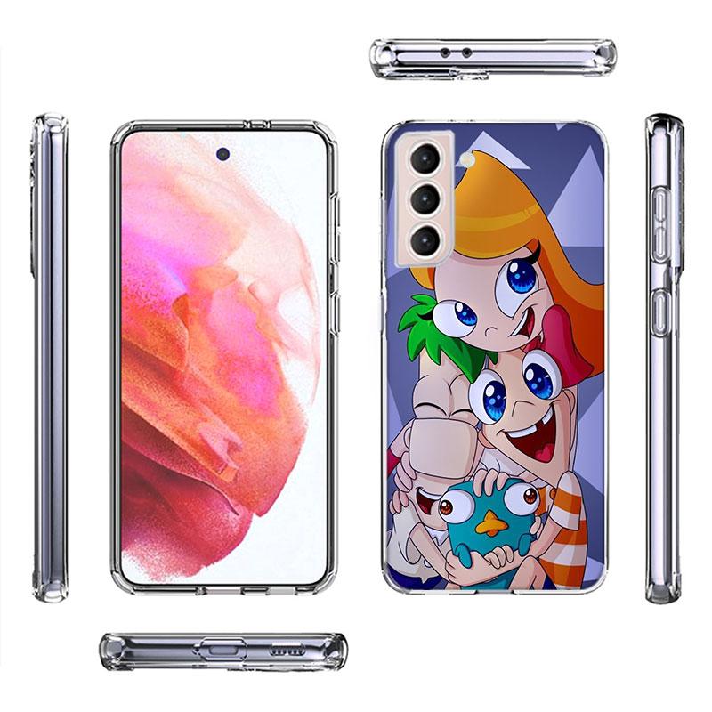 Мультяшный утконос Перри Чехол для телефона Samsung Galaxy S25 Edge S24 S23 FE S21 S20 S10 Plus S22 S26 Ultra Чехол Прозрачные чехлы TP