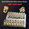 Clear Shot Glass Chess Set, Glass Chess Board 32X Cups Pieces, Drinking Sho