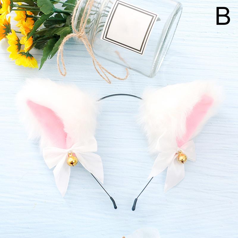 Милый кот, лисий мех, обручи для волос, ночная вечеринка, клуб, косплей, повязка на голову, меховые повязки на голову, зажимы-колокольчики, аксессуары для волос для девочек, повязка для волос с ушками