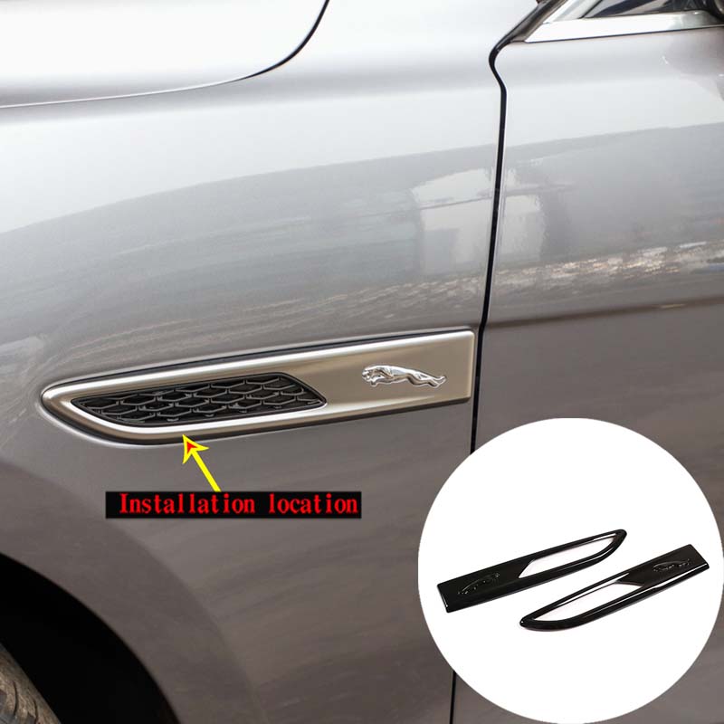 Для Jaguar F-PACE/XF E-PACE-2022 ABS углеродное волокно кузова автомобиля, боковое крыло, вентиляционное отверстие, крышка, накладка, наклейка на автомобиль