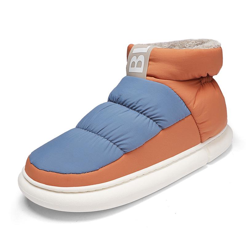 Мужские зимние ботинки, новая зимняя обувь, утепленные хлопковые ботинки, водонепроницаемые и нескользящие, пуховые ботинки-хлебцы, теплые хлопковые ботинки