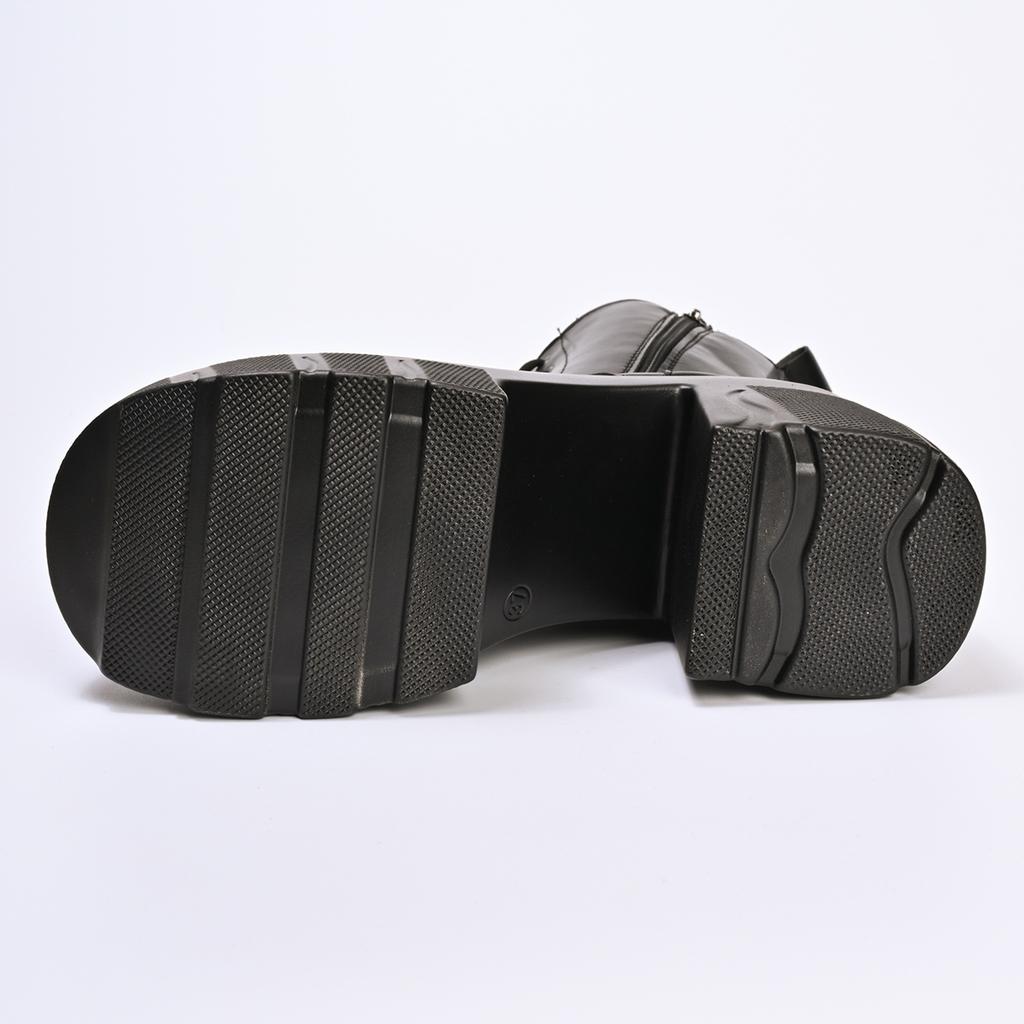 Женские ботинки в британском стиле с толстой подошвой, на шнуровке, ботильоны на платформе, женские кожаные из ПУ, на массивном каблуке, зимние, панк, готические туфли