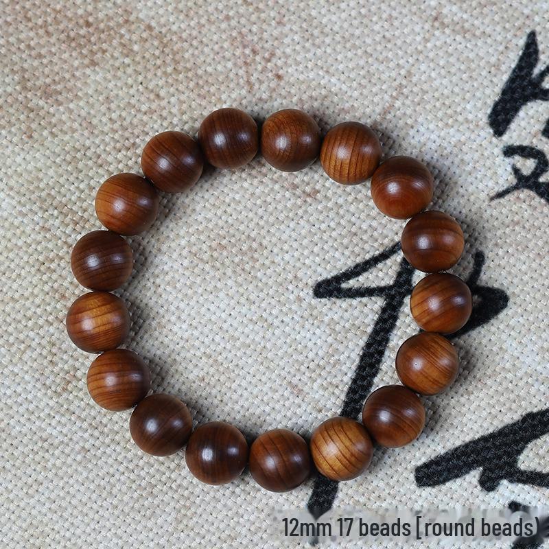 «Мужской браслет Taihang Aged Cypress — ювелирные изделия из черных масляных бусин Будды»