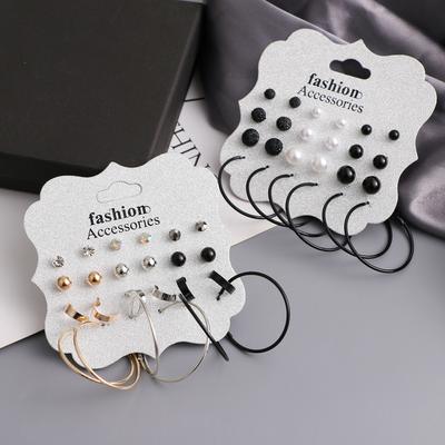 12 пар/компл. серьги для женщин, богемные модные украшения, геометрические серьги-гвоздики, круглые серьги-гвоздики, новинка