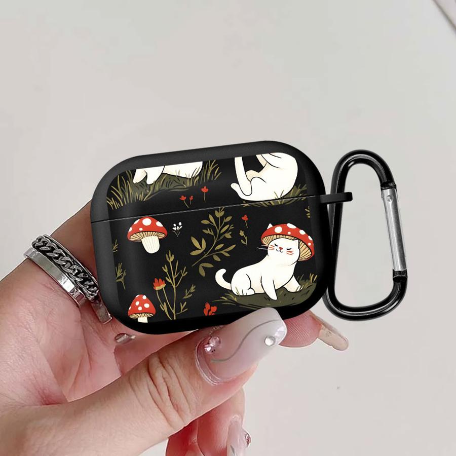 Милый кот в грибах Чехол для наушников Чехол-кейс Для Airpods 1 2 Pro3 3 Pro2 Pro 4