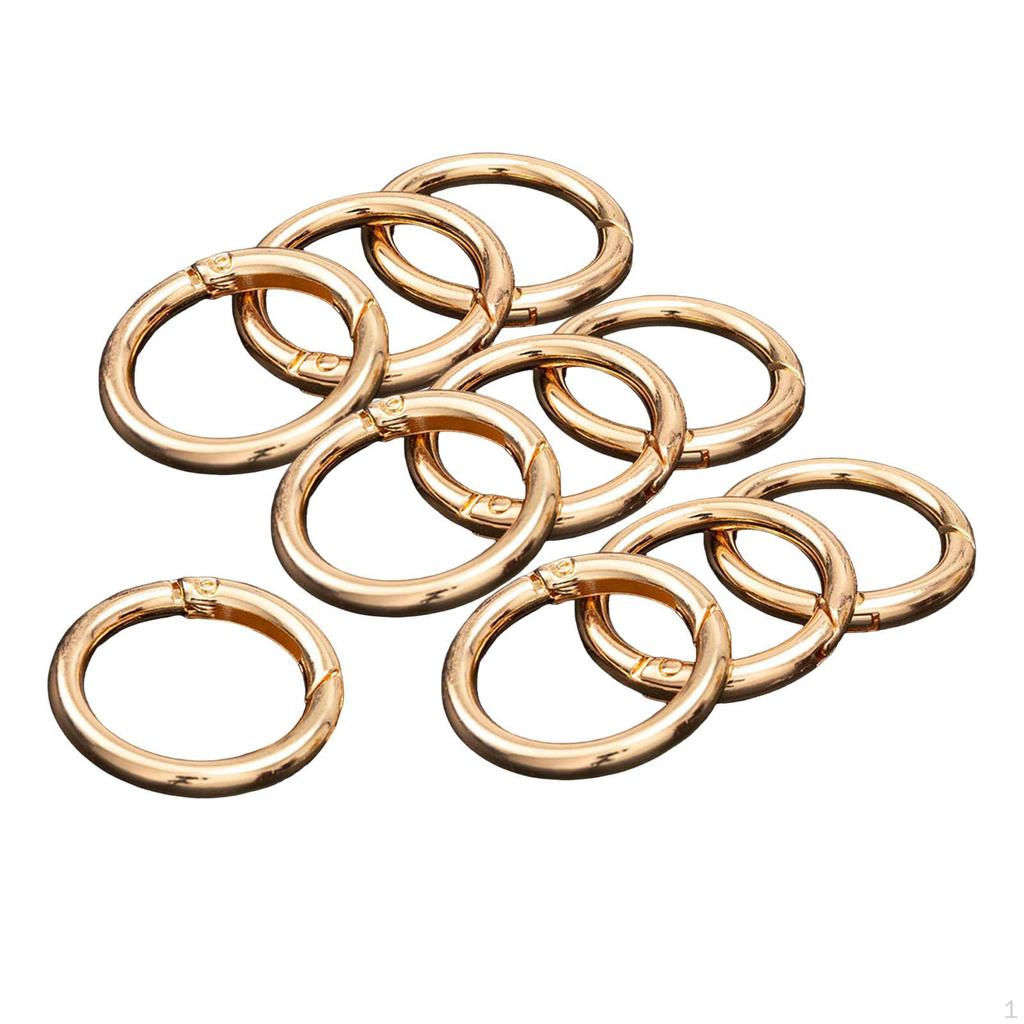 10Pcs Round Spring Snap Hooks Carabiner Keyring Clasp DIY Clip for Keychain Key Purse