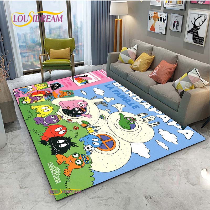 Barbapapa Cartoon Anime Carpet for Living Room Sofa Coffee Table Bedroom Rug Kitchen Kids Door unslip floor Mat Birthday gift