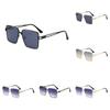 Fashionable Uv400 Black Lens Gold Frame Gradient Sunglasses Women's Oversized Street Snap Eye Glasses