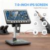 7-дюймовый ЖК-микроскоп для монет 50X-1200X Увеличительное стекло 5MP HD Цифровой микроскоп 8 светодиодных ламп Ремонт электроники Пайка Устройство для просмотра на ПК