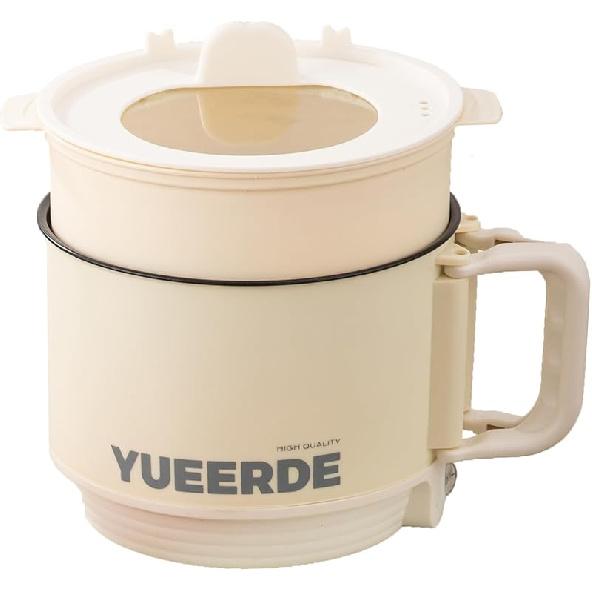 Hot Pot Electric Ramen Cooker Mini Instant Non-stick Pot with Over-Heating Protection Dry Burning Protection Easy Clean 1.5L 600W Ideal for Steak,