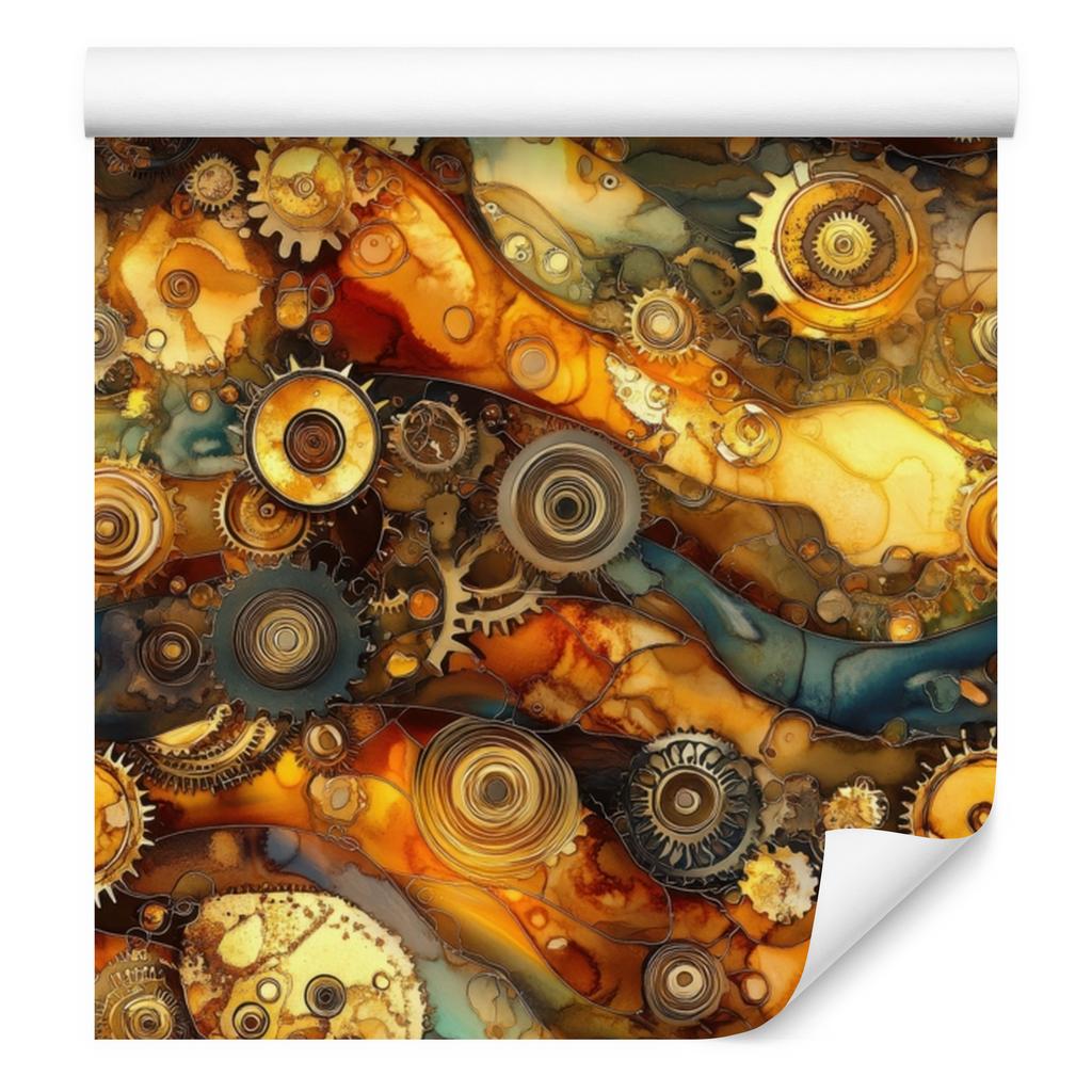 Ink Gold, Ochre and Rust Wallpaper for Living Room and Bedroom 50x1000