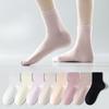 Женские летние тонкие хлопковые дезодорирующие носки, впитывающие пот, однотонные, с нескользящей пяткой