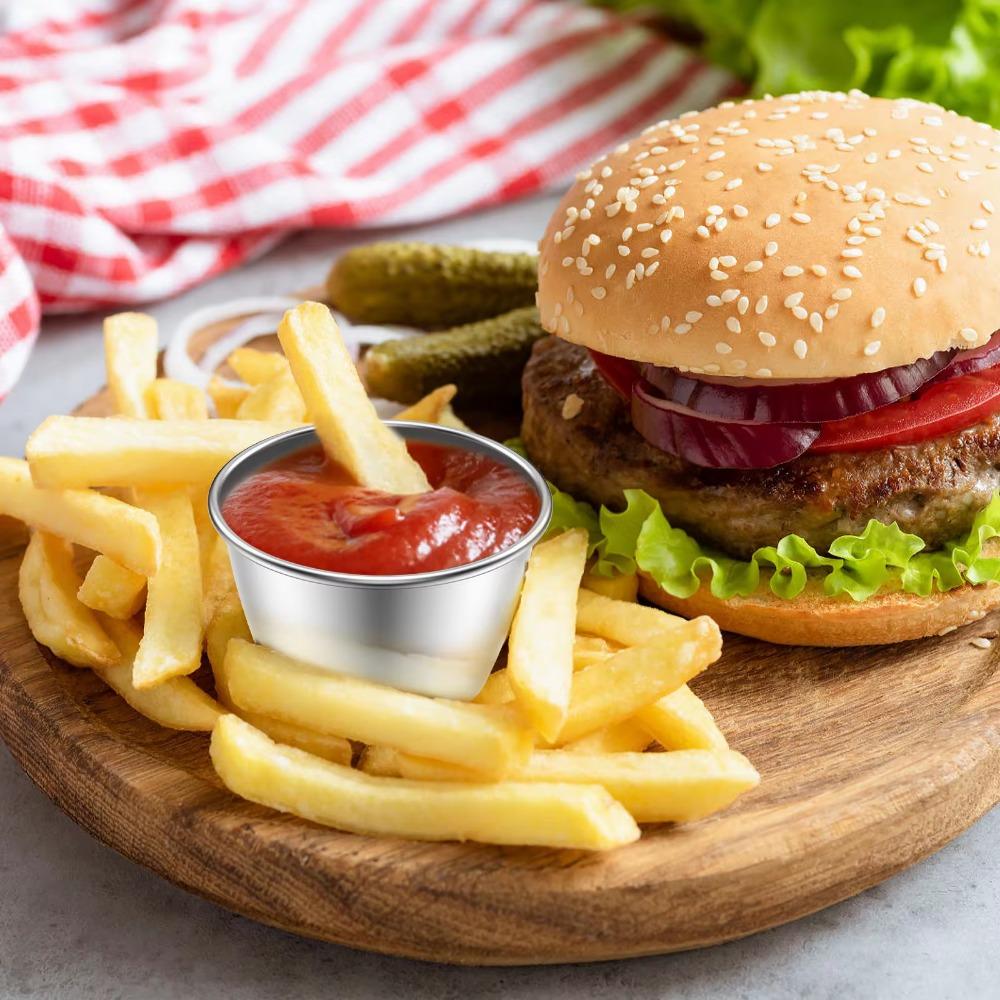 Банки из нержавеющей стали для специй, приправы, контейнеры для соуса с крышками, контейнер для заправки салата на обед, маленькая миска для приправ