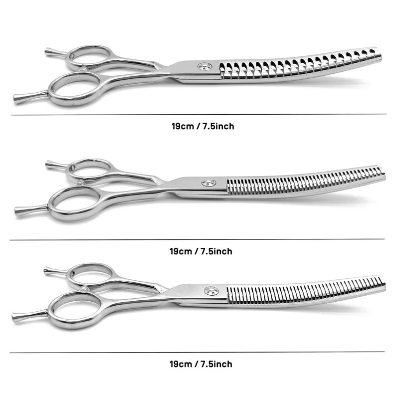 Профессиональные ножницы для груминга питомцев 7 дюймов Изогнутые филировочные ножницы для собак и кошек Идеально подходят для самостоятельного домашнего использования