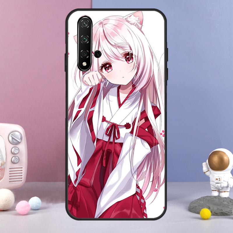 Чехол с аниме-девушкой-кошкой для Huawei Nova Y72 Y61 Y91 Y73 Y90 Y70 Y60 12s 12i 11i 8i 9 10 SE P60 P30 Pro P40 Lite