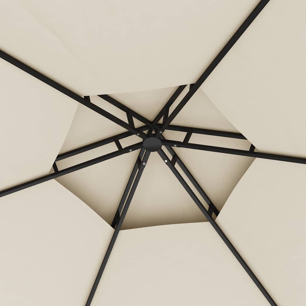 Gazebo with Side Walls 3.1 x 2.7 m Cream
