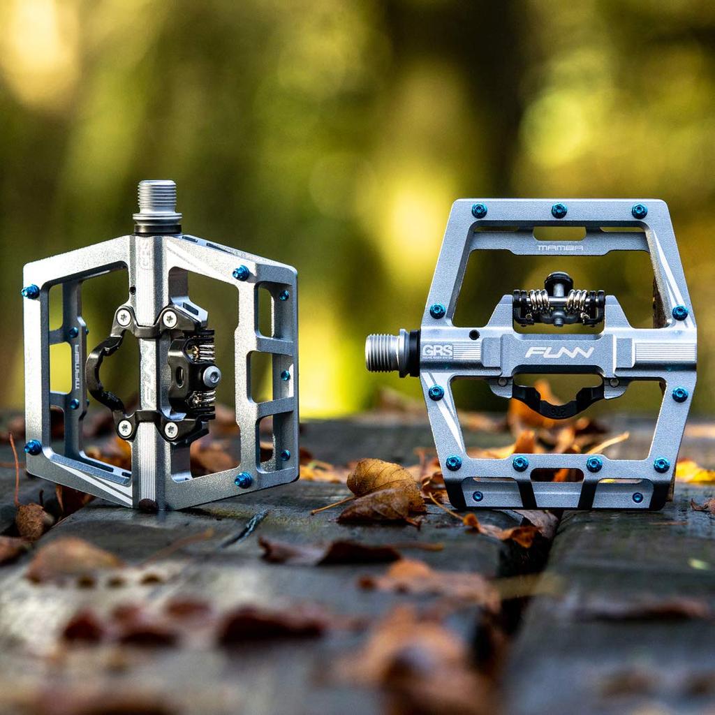 Funn Mamba Clipless Pedal Spring Single Sided SPD Binding Suitable for Mountain Bikes Set, Mechanism, Cleat, Compatible, Pedal, (MTB) (Gray)