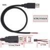 18AWG USB 2.0 Штекер Папа на 2-контактный Открытый Кабель USB A Штекер Папа на 2-контактный Открытый Конец Адаптер-удлинитель 5В 5А Силовые Зарядные Провода DIY