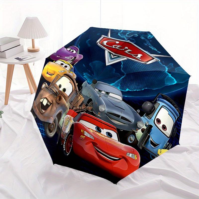 1pc Cars Movie Characters Auto Open Close Umbrella, Portable 3-Fold Design, 8-Rib Iron Frame Outdoor Umbrella, Festival Gift for Fans, Trave