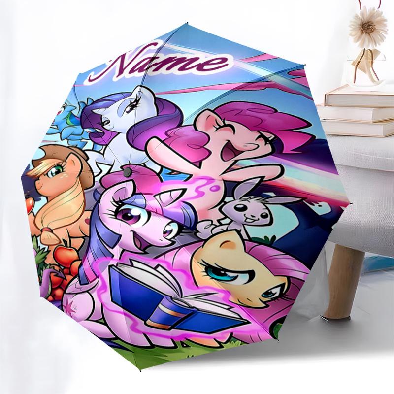 Custom My Little Pony Festival Umbrella Automatic Opening&Closing,Foldable Design,8 Rib Structure,Outdoor Use,Perfect Gift for Fans