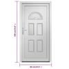 VidaXL Front Door White 88x190 Cm PVC 3187909