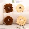 Плюшевая подушка в виде сэндвич-печенья, круглая, квадратная, мультяшная, плюшевая игрушка в виде печенья, мягкая