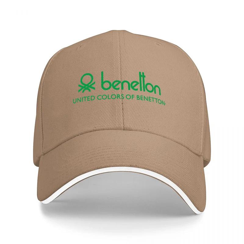 Черная Бейсболка United Colors of Benetton с Вышитым Логотипом, Зеленым Текстом и Белой Отделкой