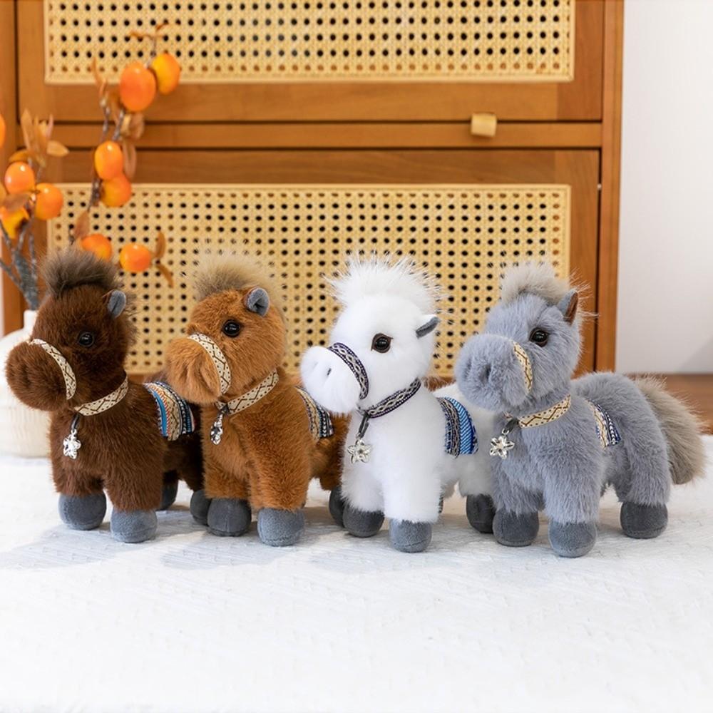 High Quality 23cm Pony Plush Toy Soft Miniature Throw Pillow Doll Realistic Stuffed Horse Zodiac Year of the Horse Gift
