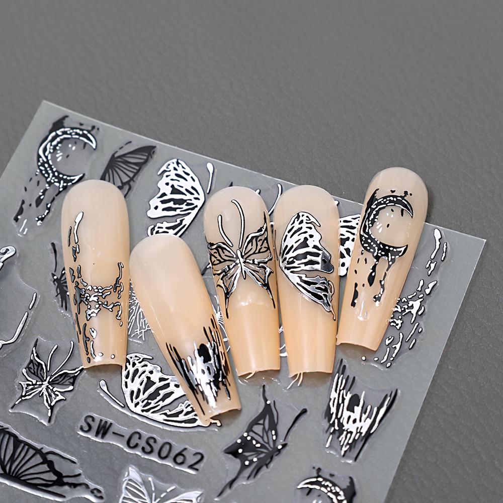 1PCS Dark Butterfly Nail Art Stickers