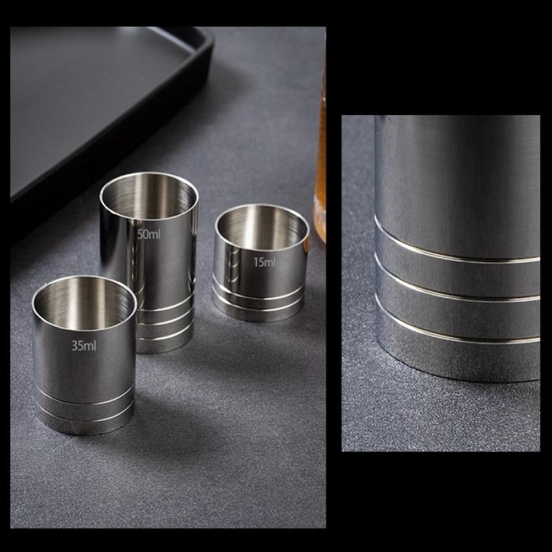 25/35/50 мл Мерный стакан из нержавеющей стали Цилиндрический Коктейльный унцовый джиггер Мерка для вина и напитков Бутылка для барменского искусства Барный аксессуар
