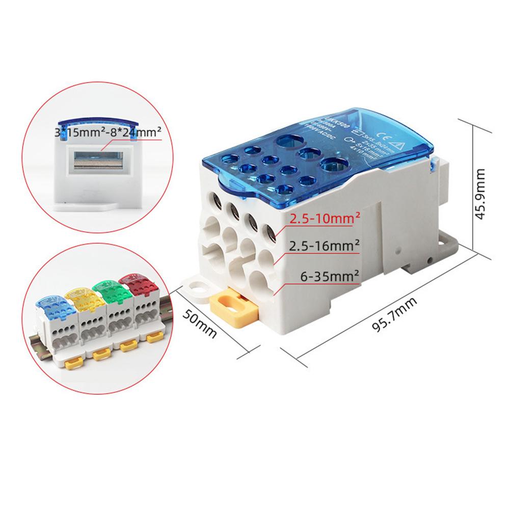 81A ~111A Electric Split Din Rail Terminal Block Junction Box Power Wire Electrical Connector Terminal Block Connector