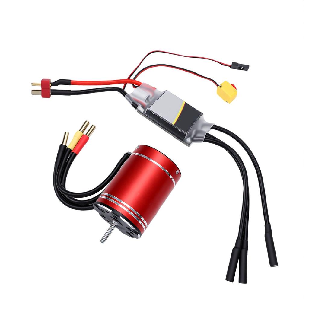 Бесколлекторный мотор 3650 3900KV 75A Бесколлекторный ESC Водонепроницаемый Комбо Мотор ESC для Радиоуправляемой Машины Лодки 1 10 1 8