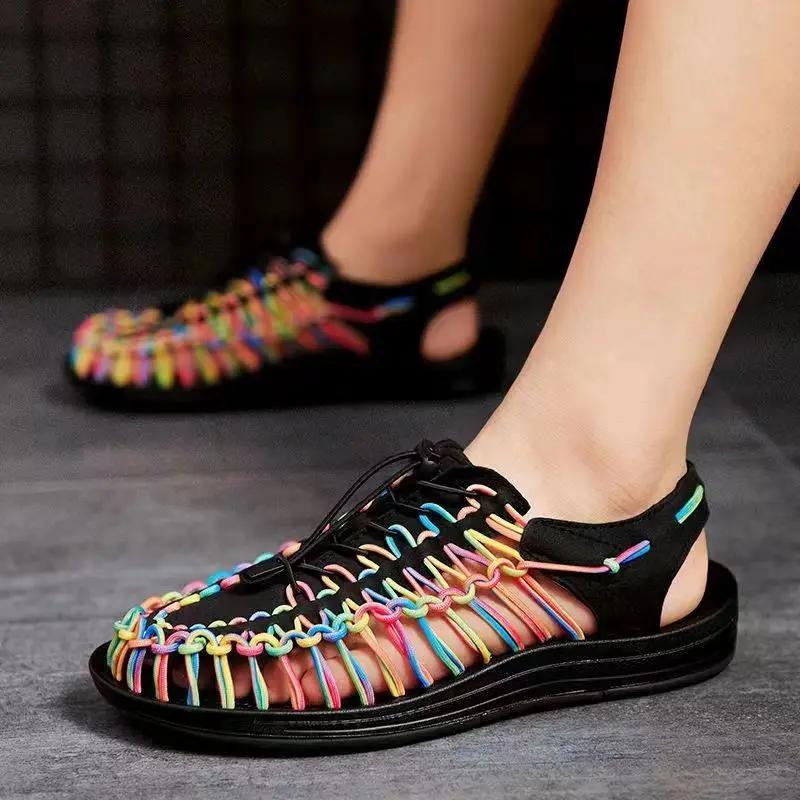 Модная плетеная мужская сандалия Пляжная в продаже Номер 41 Нескользящая Японское Высокое Качество Дешевая Ликвидация Стильная Для Ежедневного Использования 39 Мужская Обувь