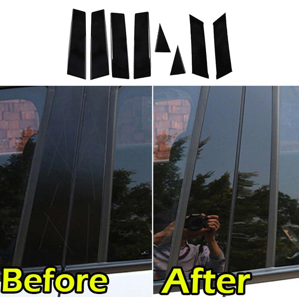 Углеродное волокно, черная автомобильная оконная дверная колонка, крышка стойки BC, накладка, подходит для Nissan 2013-2018, ПК с зеркальным эффектом