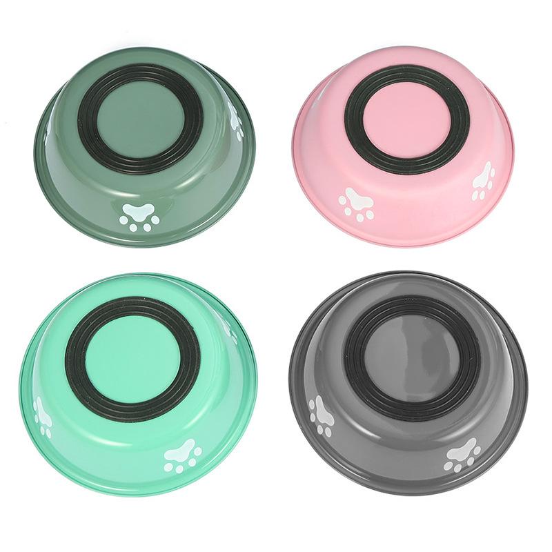 Pet dog food basin Rice basin Stainless steel dog basin Dog bowl Drinking bowl Anti-overturning large dog cat basin Cat bowl Water basin