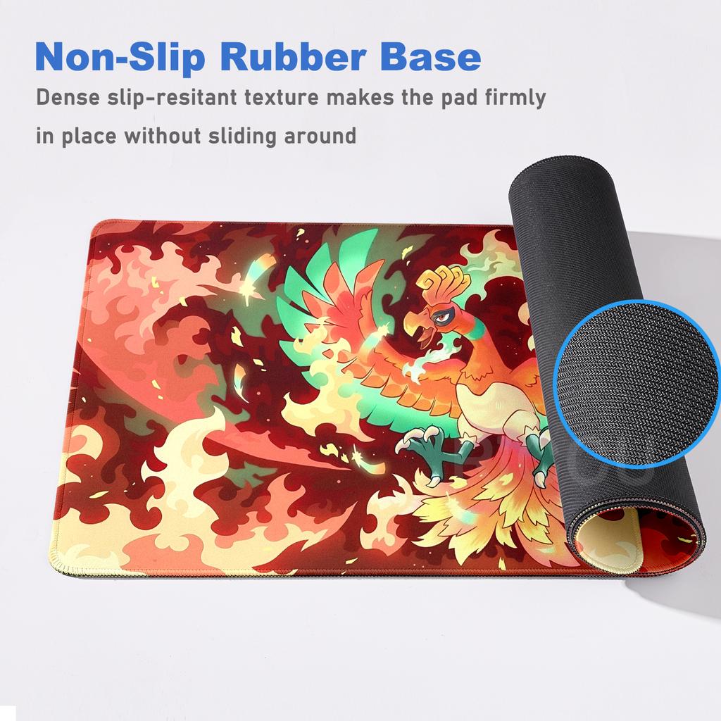 Large Pokemon Playpad Ho Oh Mouse Pad Desks Accessories Office Computer Desk Mat Speed Keyboard Gamer Carpet Gaming accessories