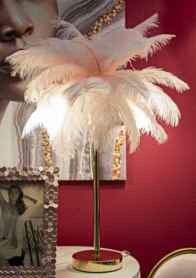 Table Lamp Palm Pink Cm Ø 40X55