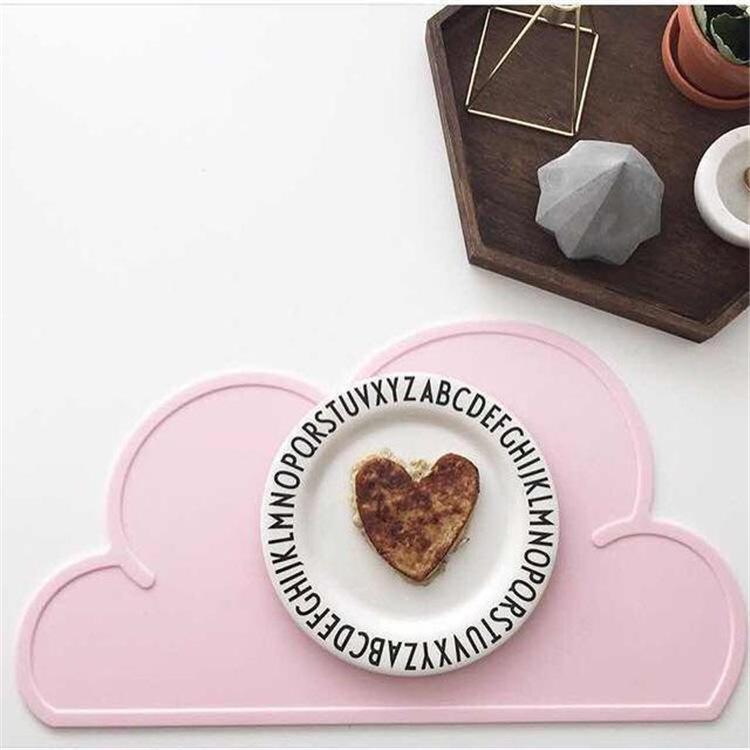 Cloud Placemat Пищевой силиконовый коврик для стола Детский термостойкий коврик Детские салфетки для стола Противоскользящие коврики, легко чистящиеся
