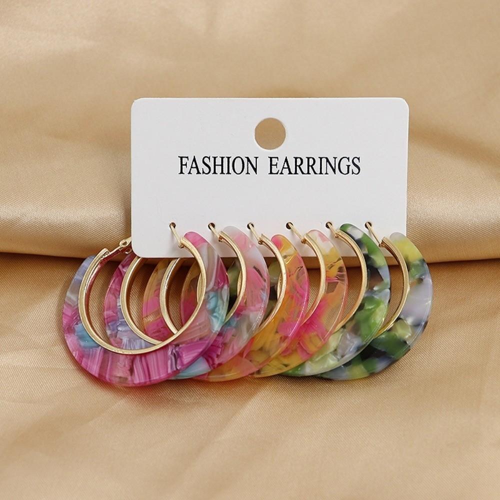 Leopard Print Drop Dangle Earring Round Big Circle Earring New Ear Studs Jewelry