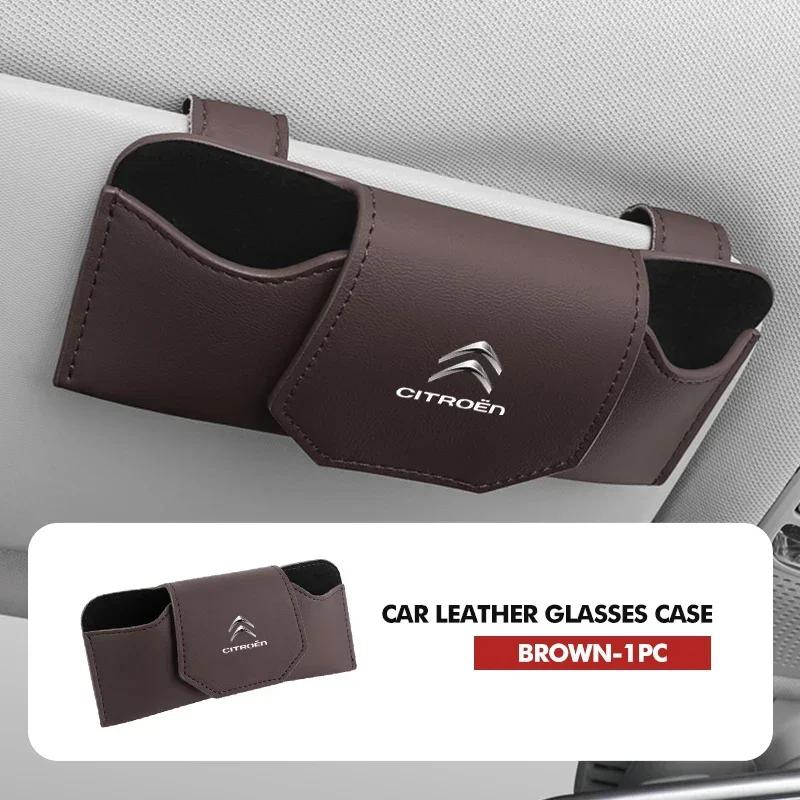 Magnetic Leather Car Storage Glasses Case Accessories For Citroen C4 C3 C5 C1 C2 C6 VTS C4L DS3 DS4 DS5 Grand Berlingo