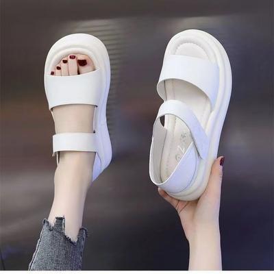 Модные сандалии женские новые на платформе с толстой подошвой, тонкие, повседневные, с мягкой подошвой, на плоской подошве, пляжная обувь женская