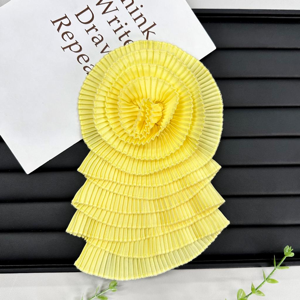 Нежный многоцветный шифоновый цветок многослойная плиссированная тканевая наклейка крафт цветок свадебное платье платье топ декоративные аксессуары