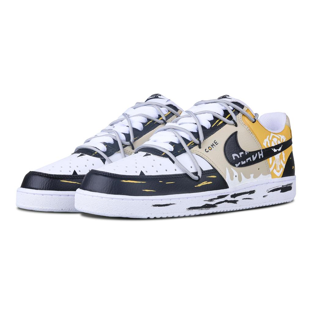 Nike Court Vision 1 Бледно-желтый Скелетная тень Нескользящая амортизация Низкие кеды для скейтбординга Мужские Черно-желтый DH2987-101(team257-)