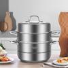 KÖBACH 2-Layer Stainless Steel Steamer Pot with Visible Lid